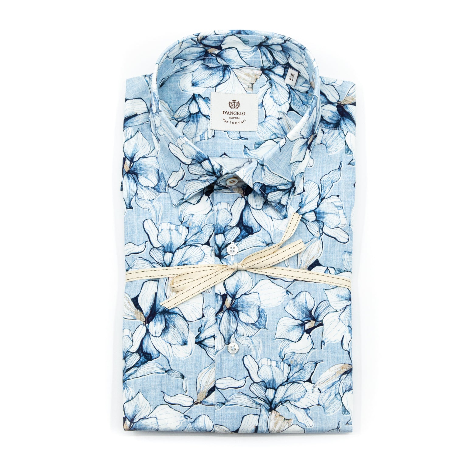 Camicia Fantasia Floreale Azzurro