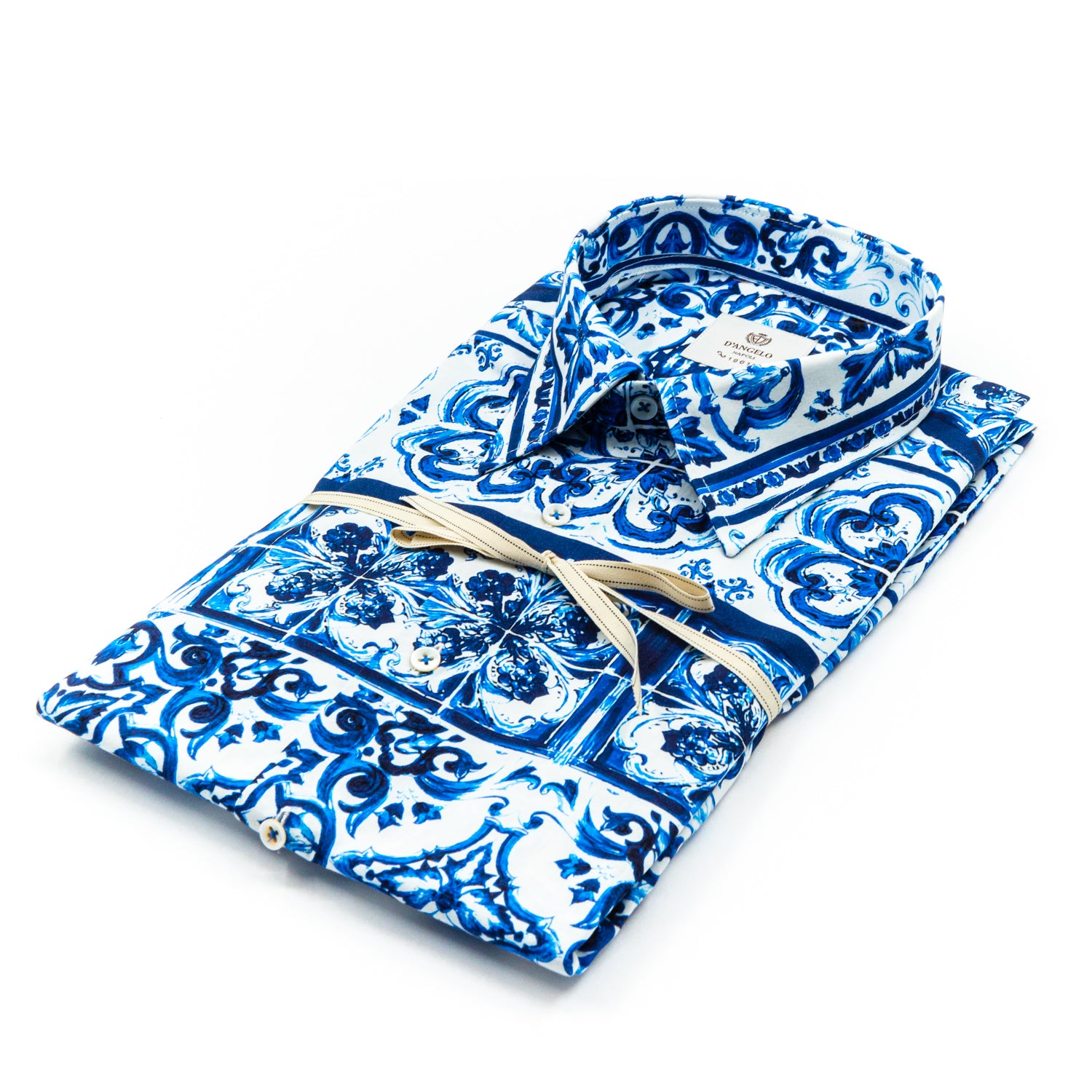 Camicia Fantasia Maiolica Blu