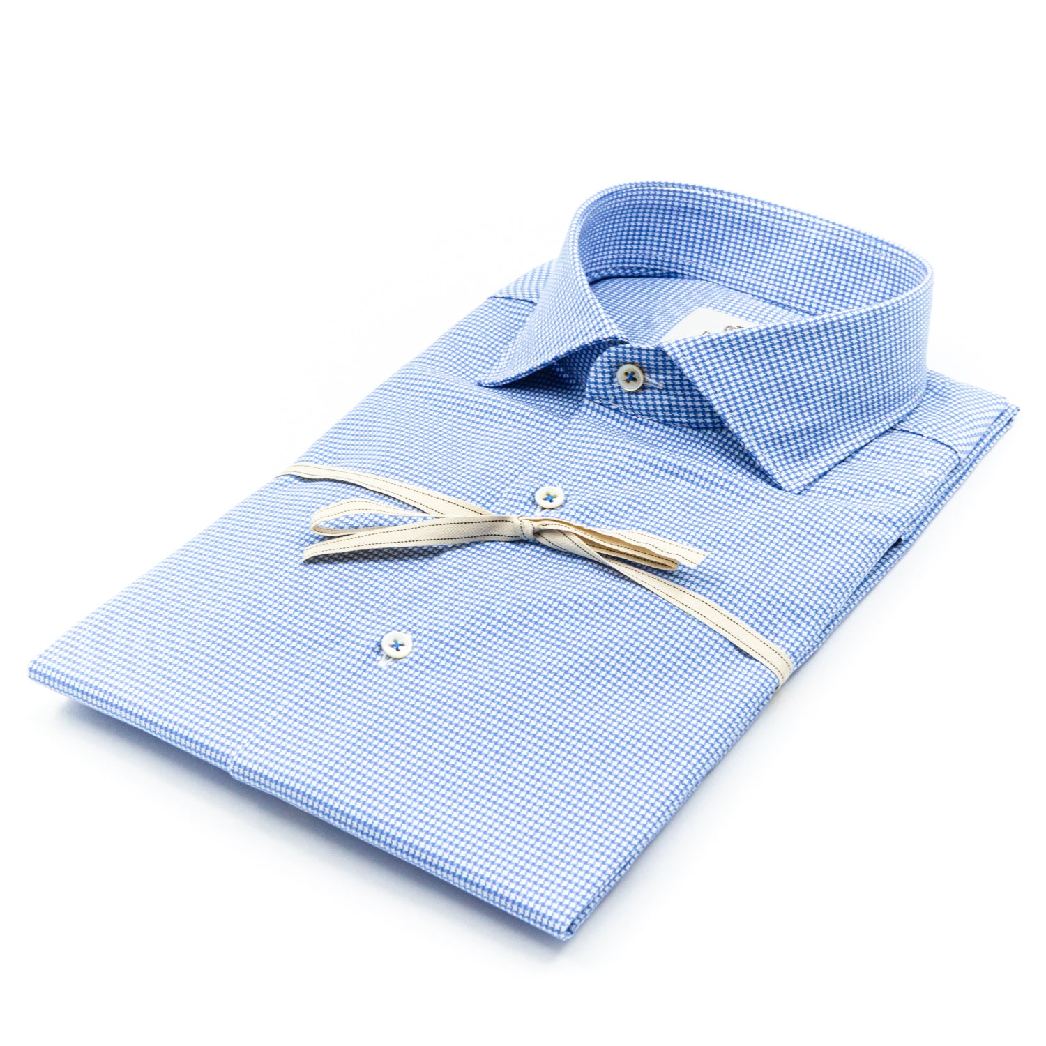 Camicia Micro Fantasia Azzurro