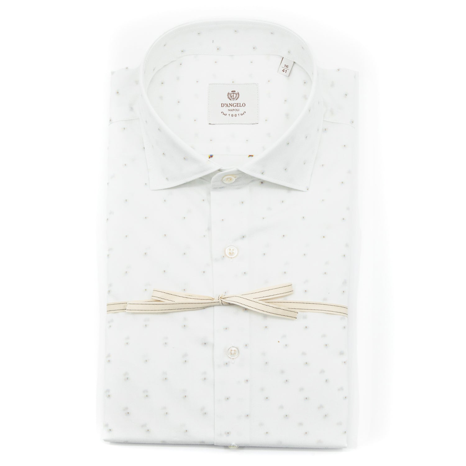 Camicia Bianca Microfantasia Puntini