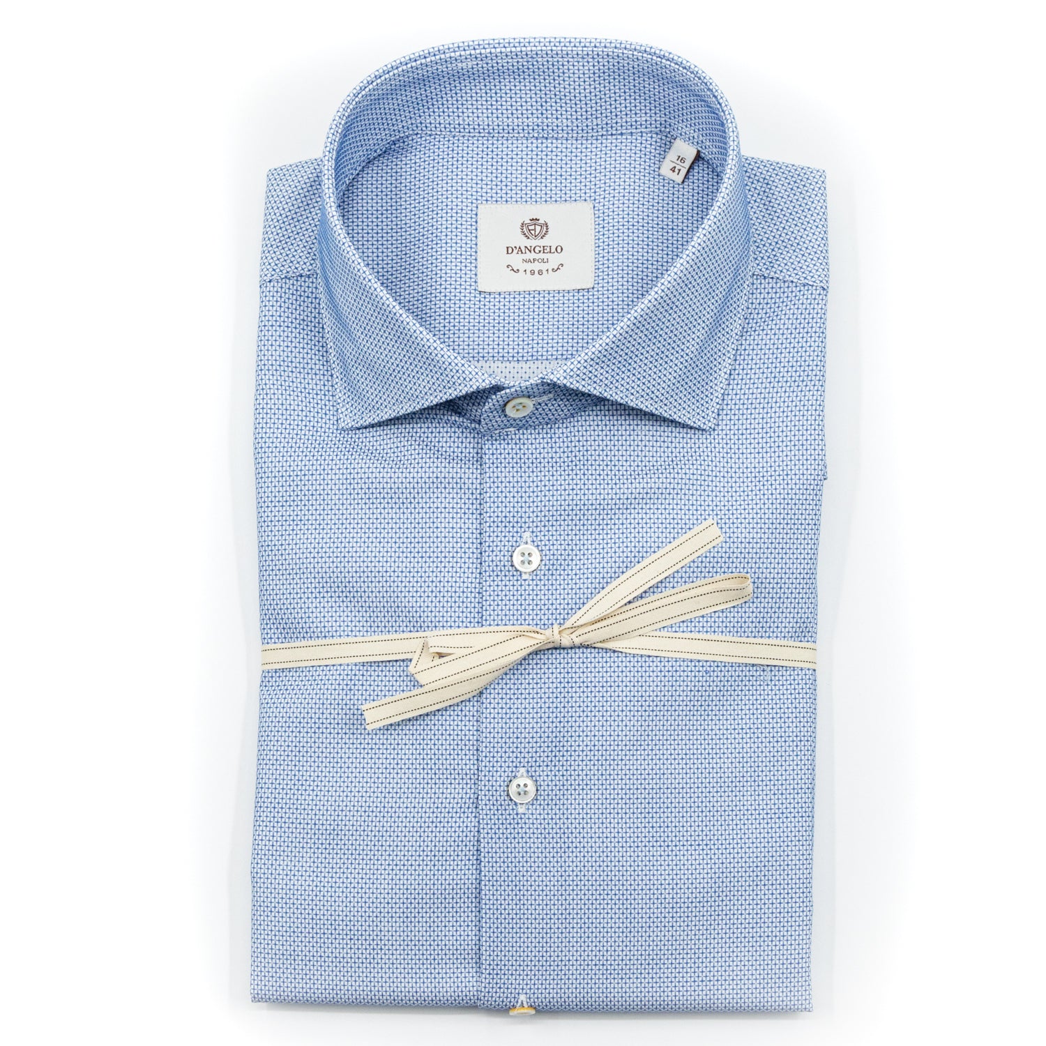 Camicia Micro Fantasia Azzurro