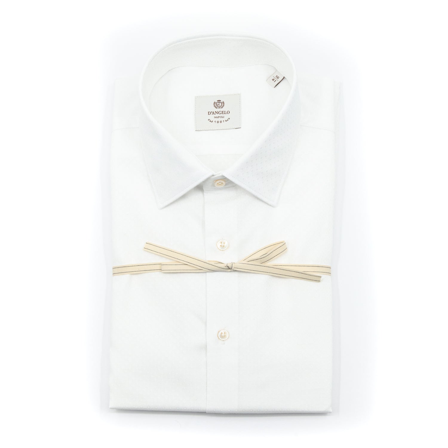 Camicia Bianca in Cotone con Colletto Lavorato
