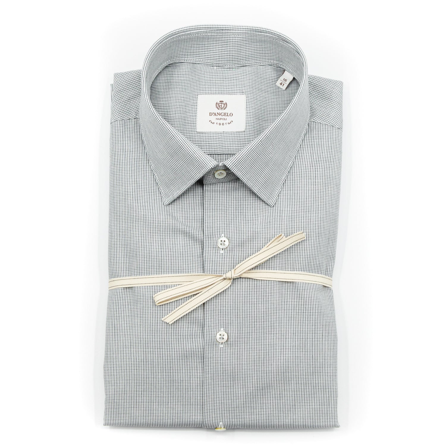 Camicia Microfantasia Verde Oliva