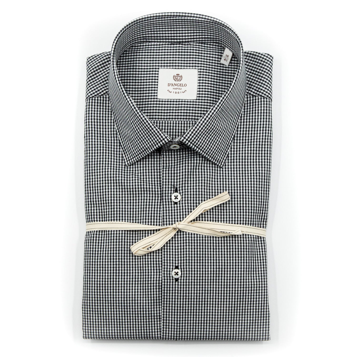 Camicia a Quadretti Neri e Bianchi in Cotone