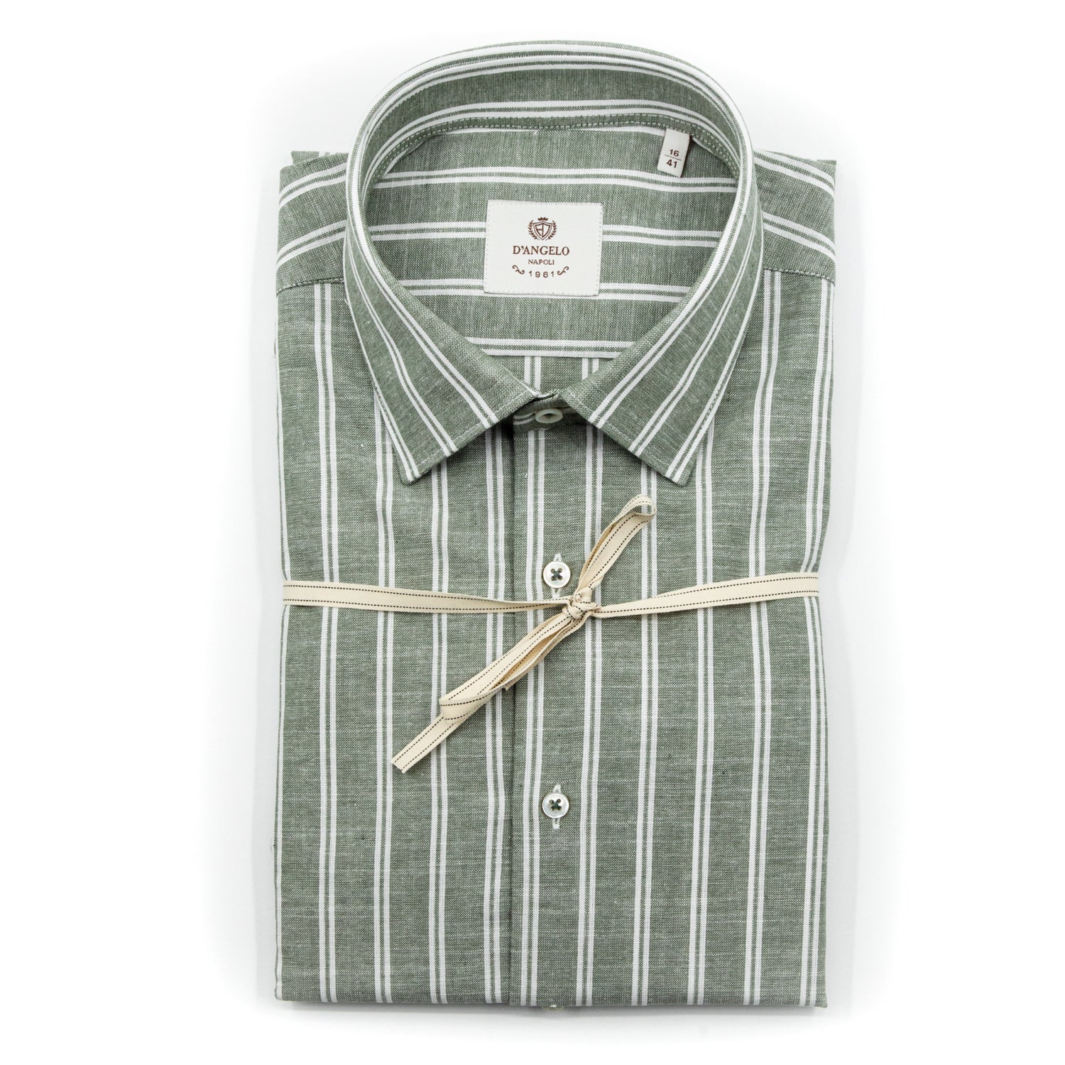 Camicia Righe Verde Salvia