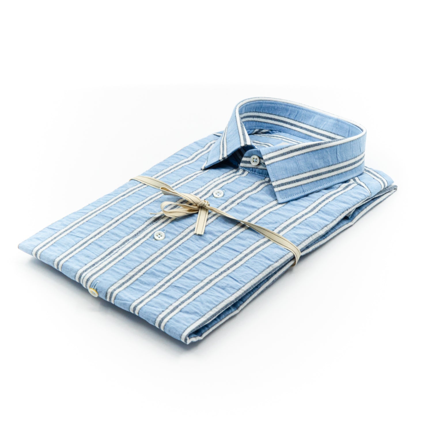 Camicia a Righe Azzurra in Cotone