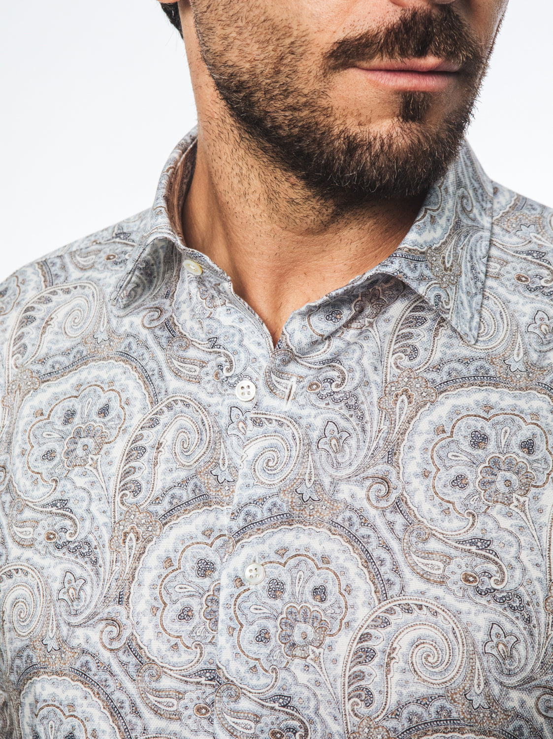Camicia Fantasia Paisley Azzurro