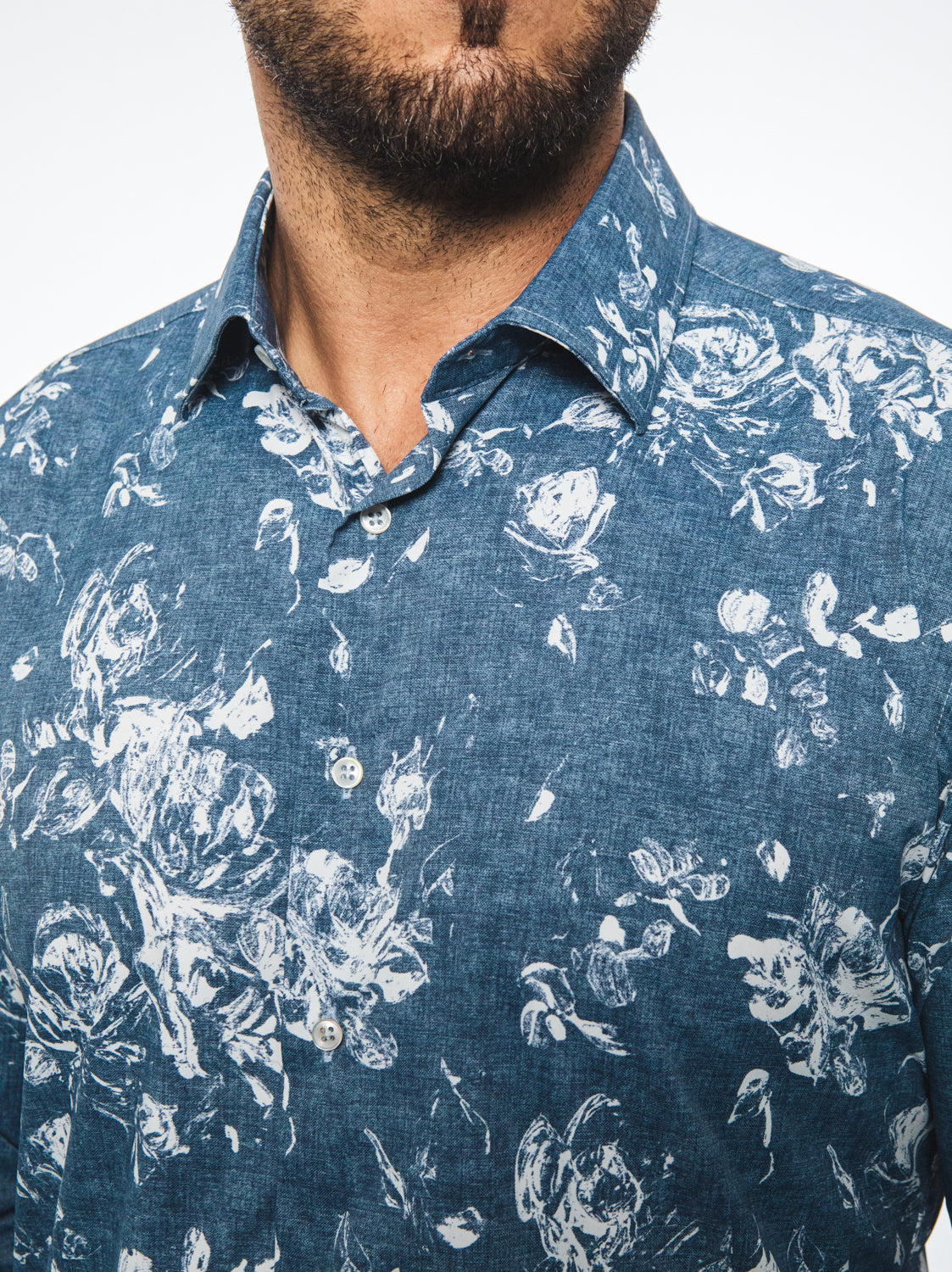 Camicia Fantasia Artistica Blu Denim