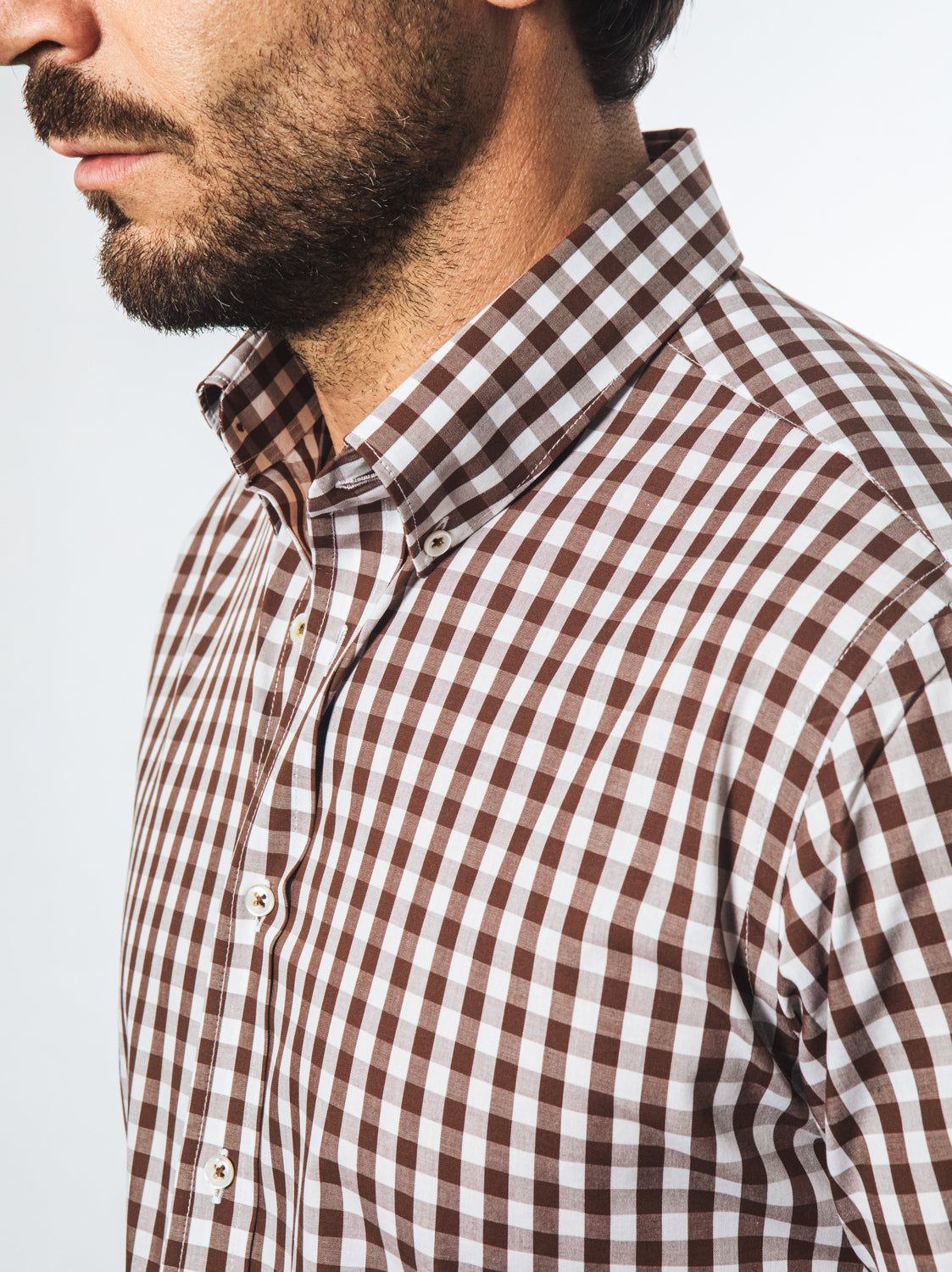 Camicia Quadri Marrone e Bianco