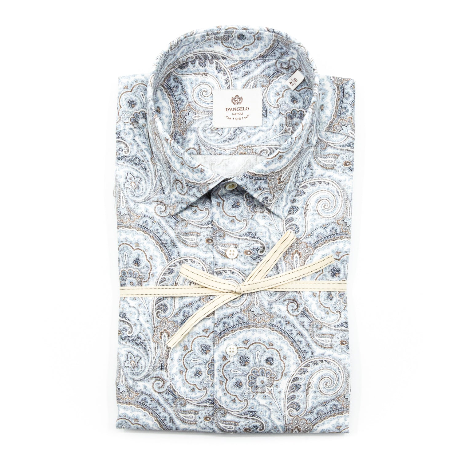 Camicia Fantasia Paisley Azzurro