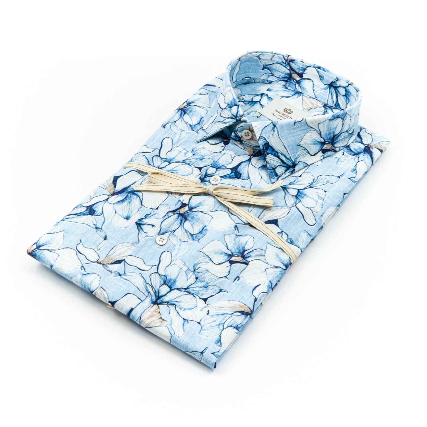 Camicia Fantasia Floreale Azzurro