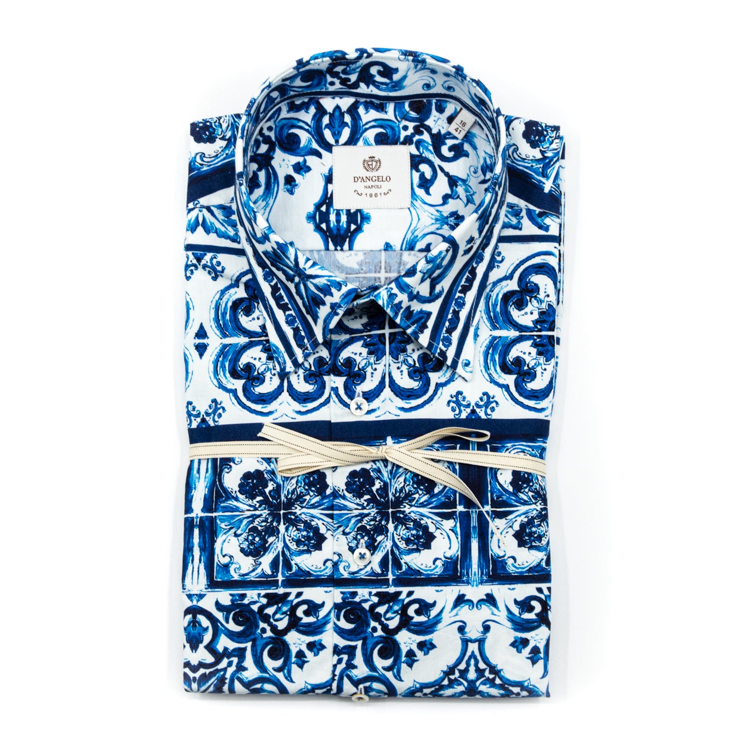 Camicia Fantasia Maiolica Blu