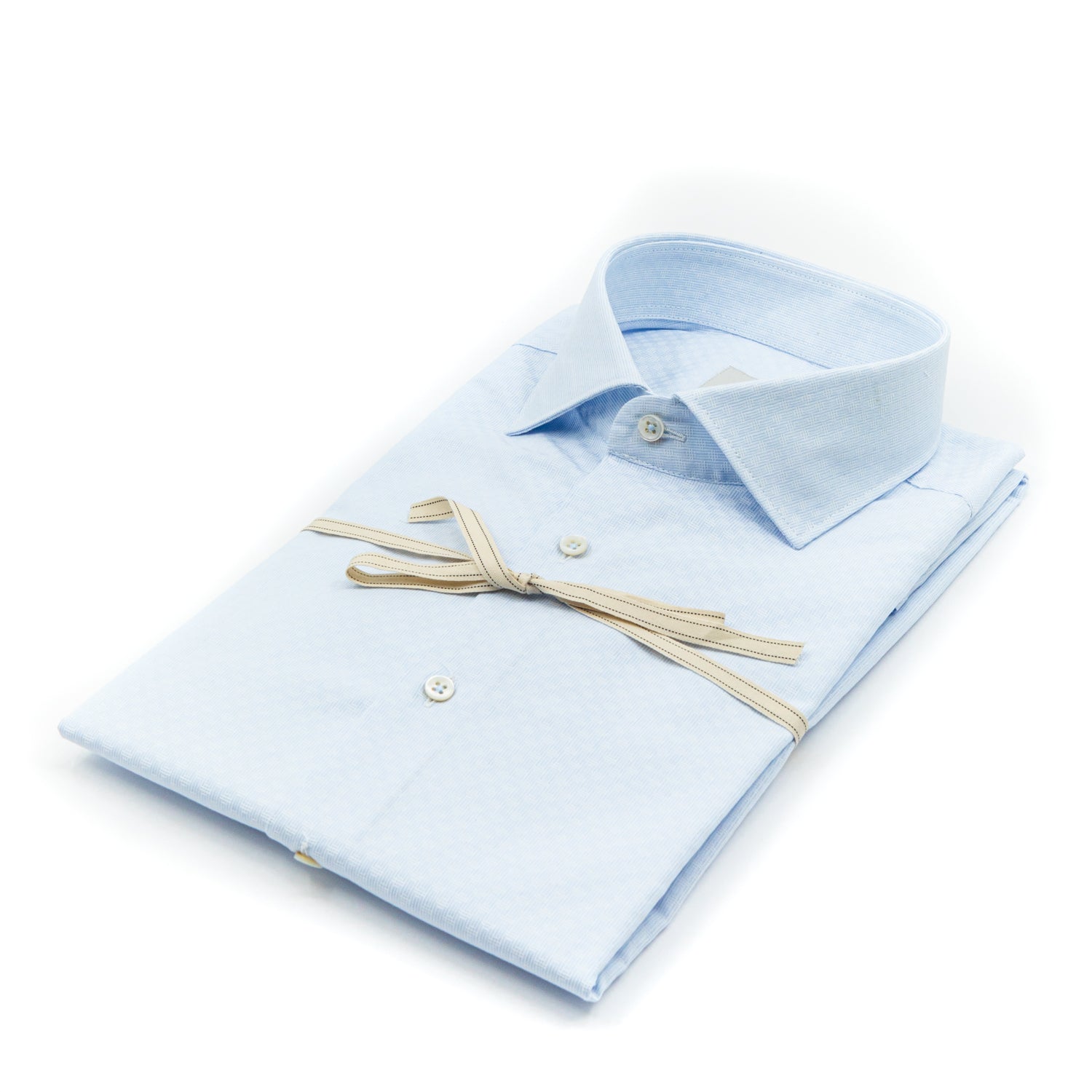 Camicia Micro Fantasia Azzurro Chiaro