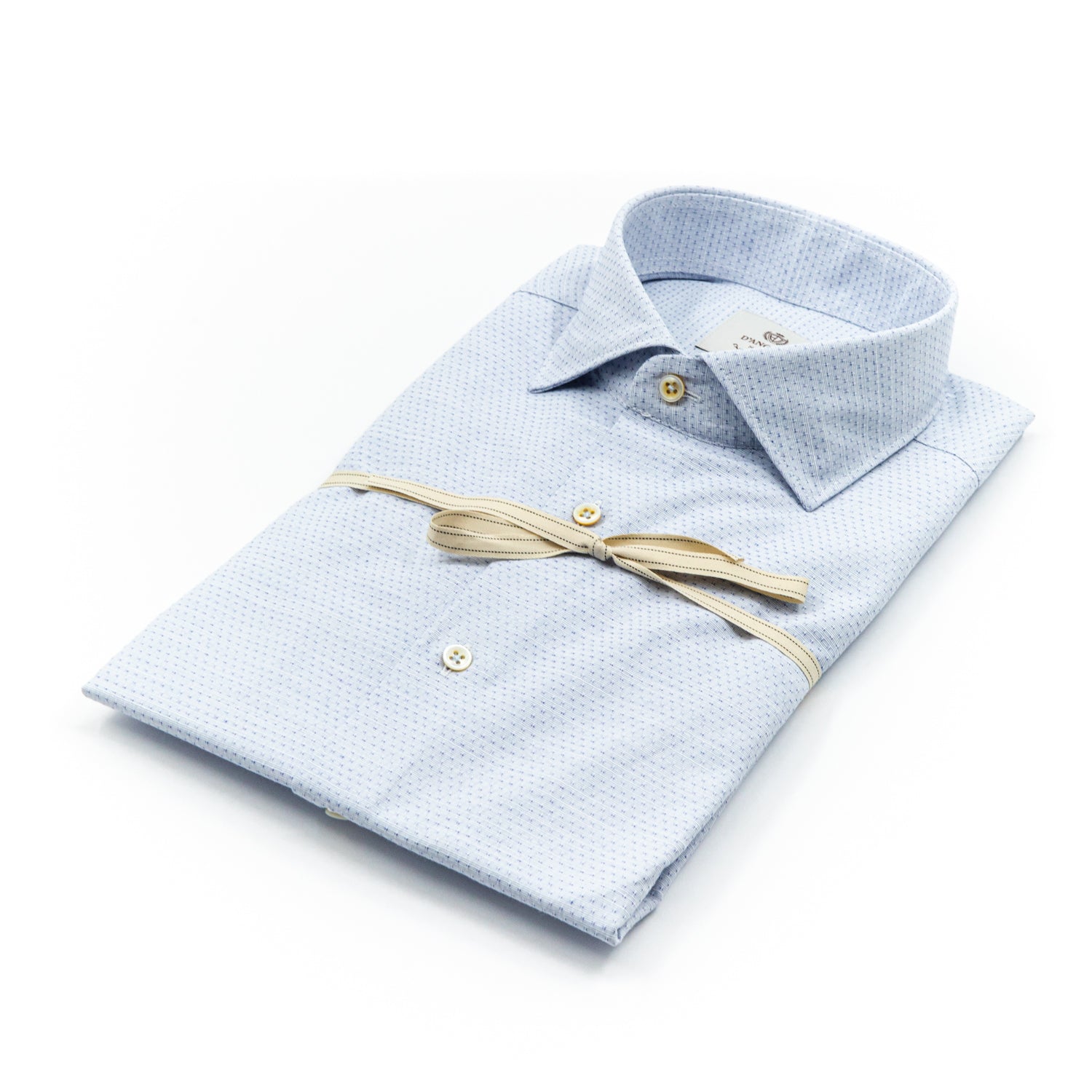 Camicia Micro Fantasia Azzurro Chiaro