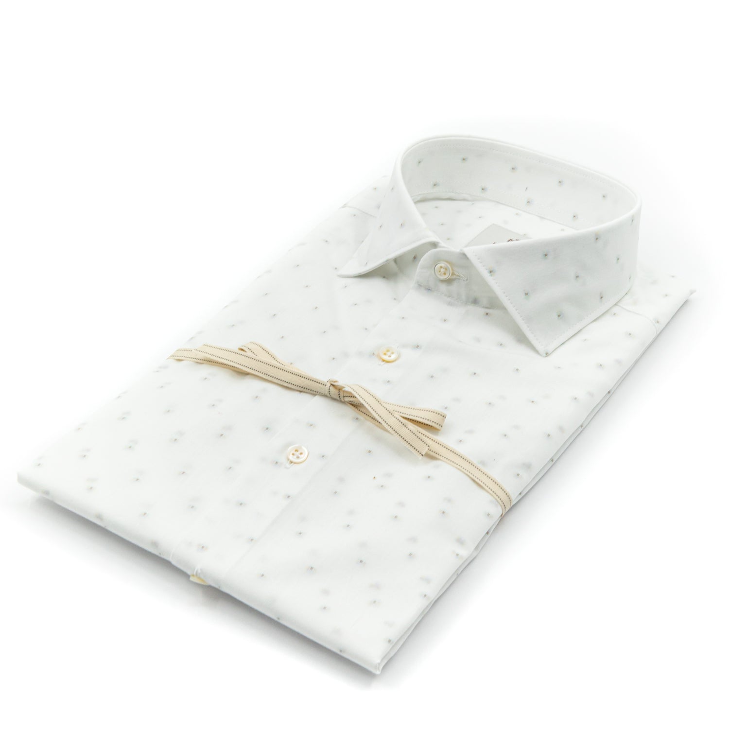 Camicia Bianca Microfantasia Puntini