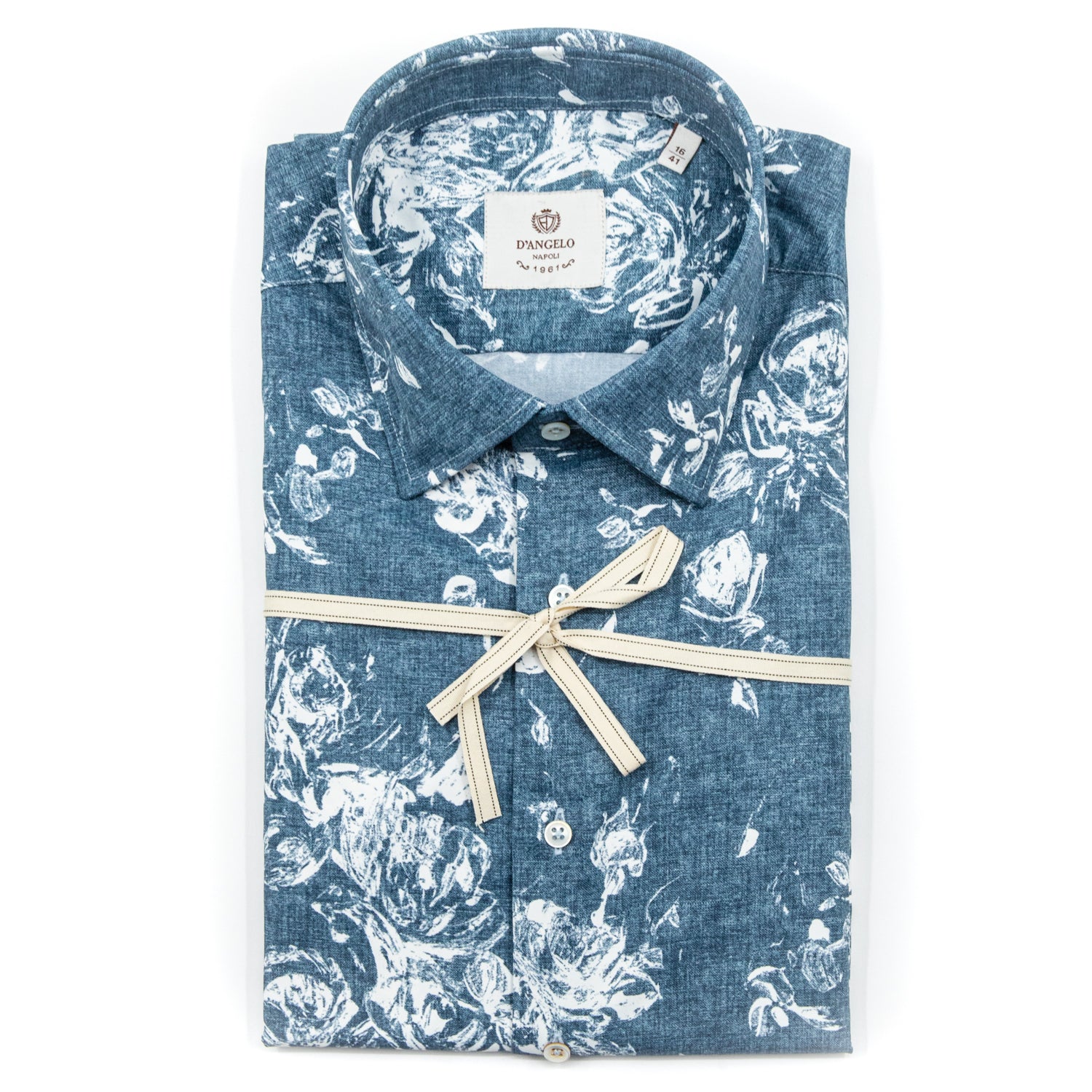 Camicia Fantasia Artistica Blu Denim