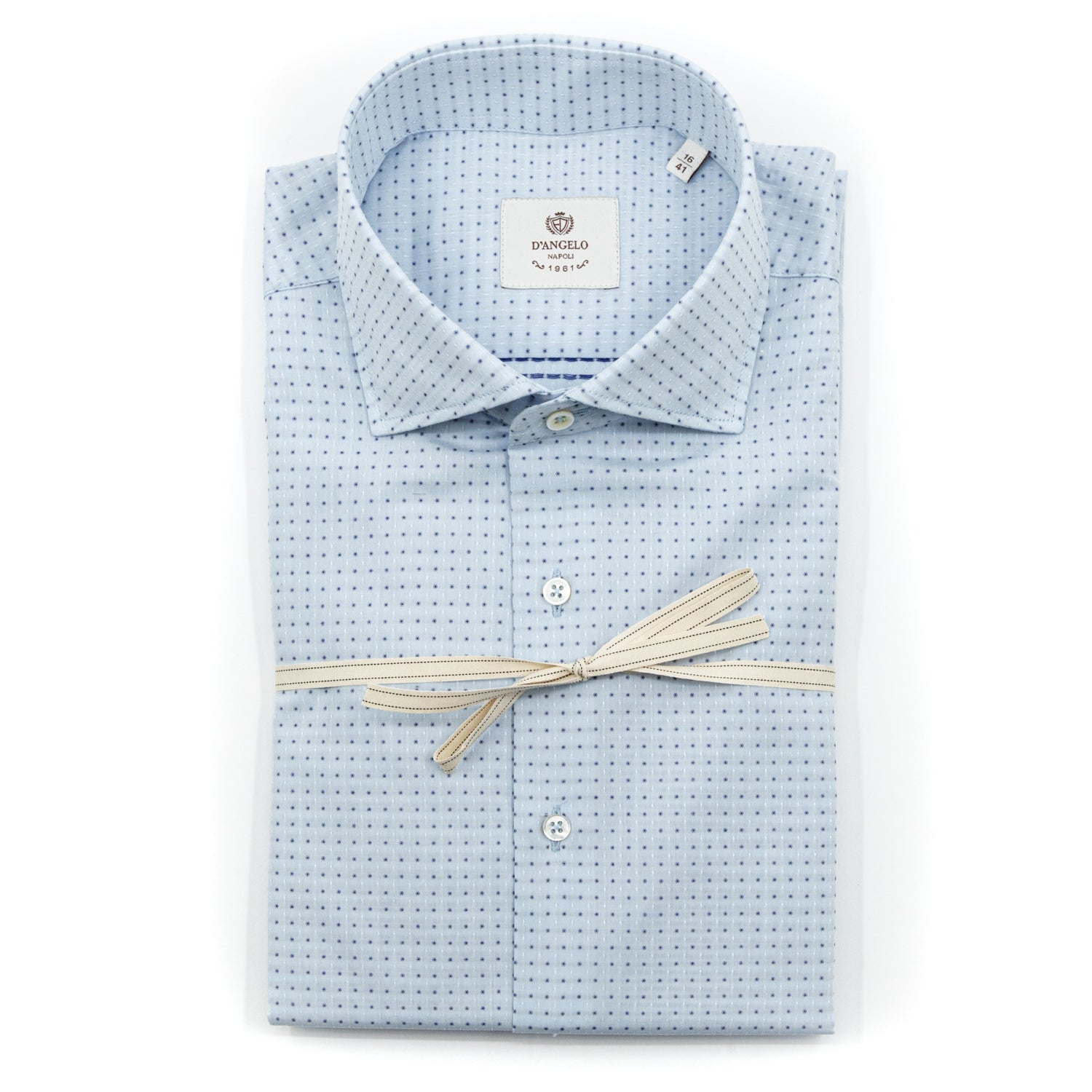 Camicia Azzurra Micro Fantasia