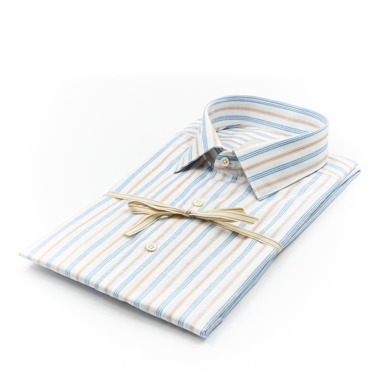 Camicia a Righe Multicolor Azzurro e Sabbia