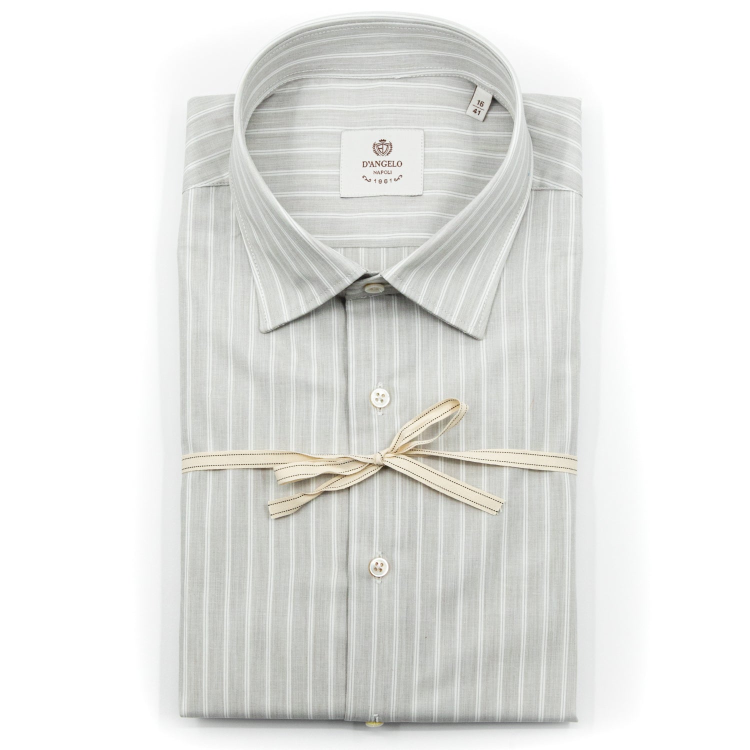Camicia Riga Sottile Grigio Chiaro