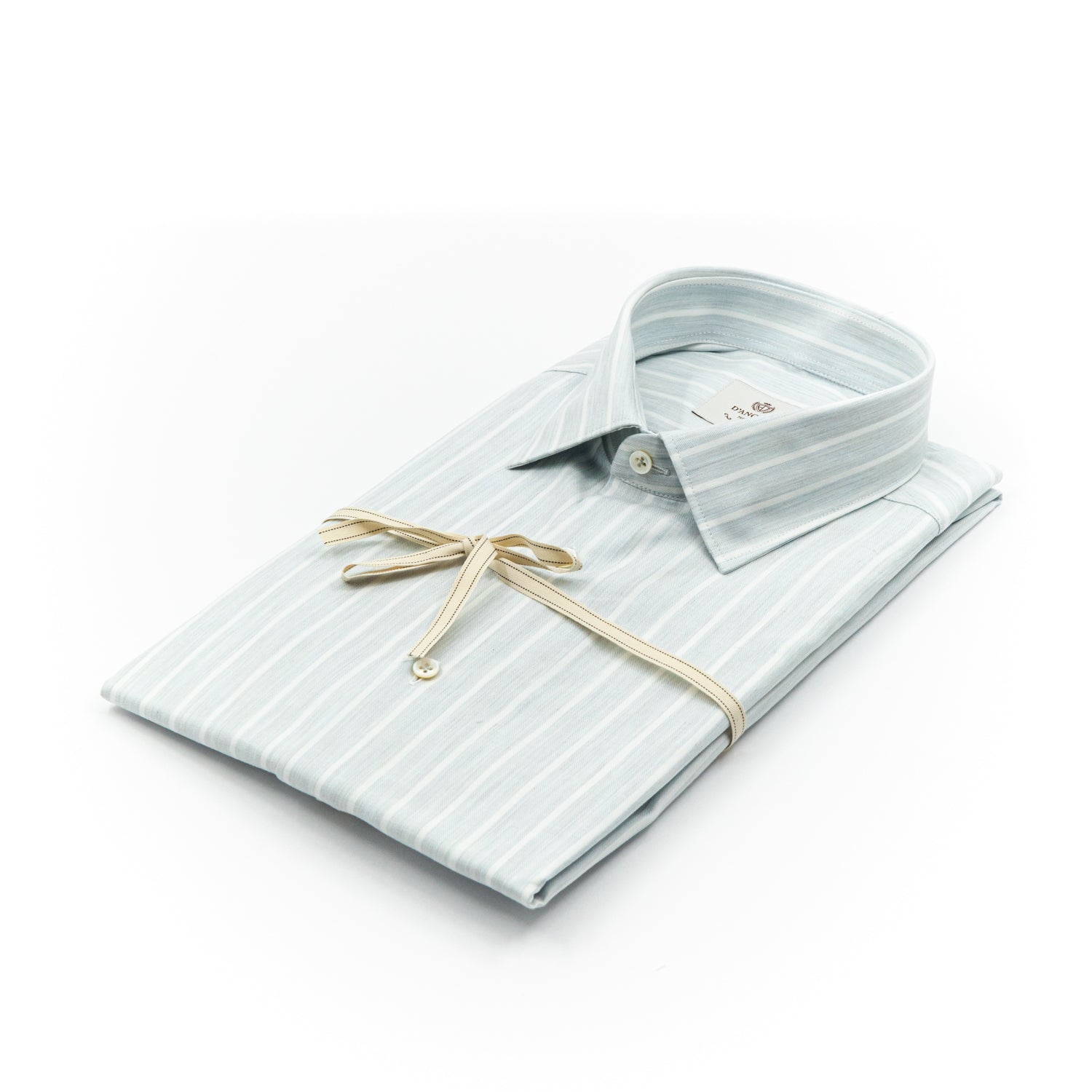 Camicia a Righe Verde Acqua in Cotone