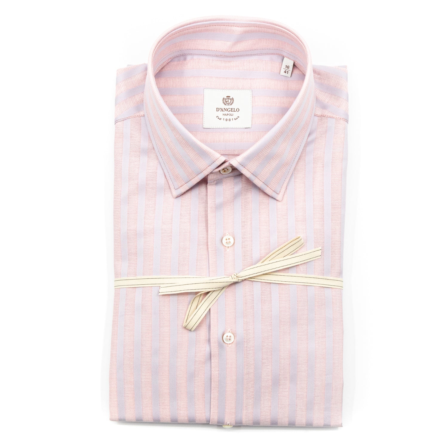 Camicia a Righe Rosa e Bianco in Cotone