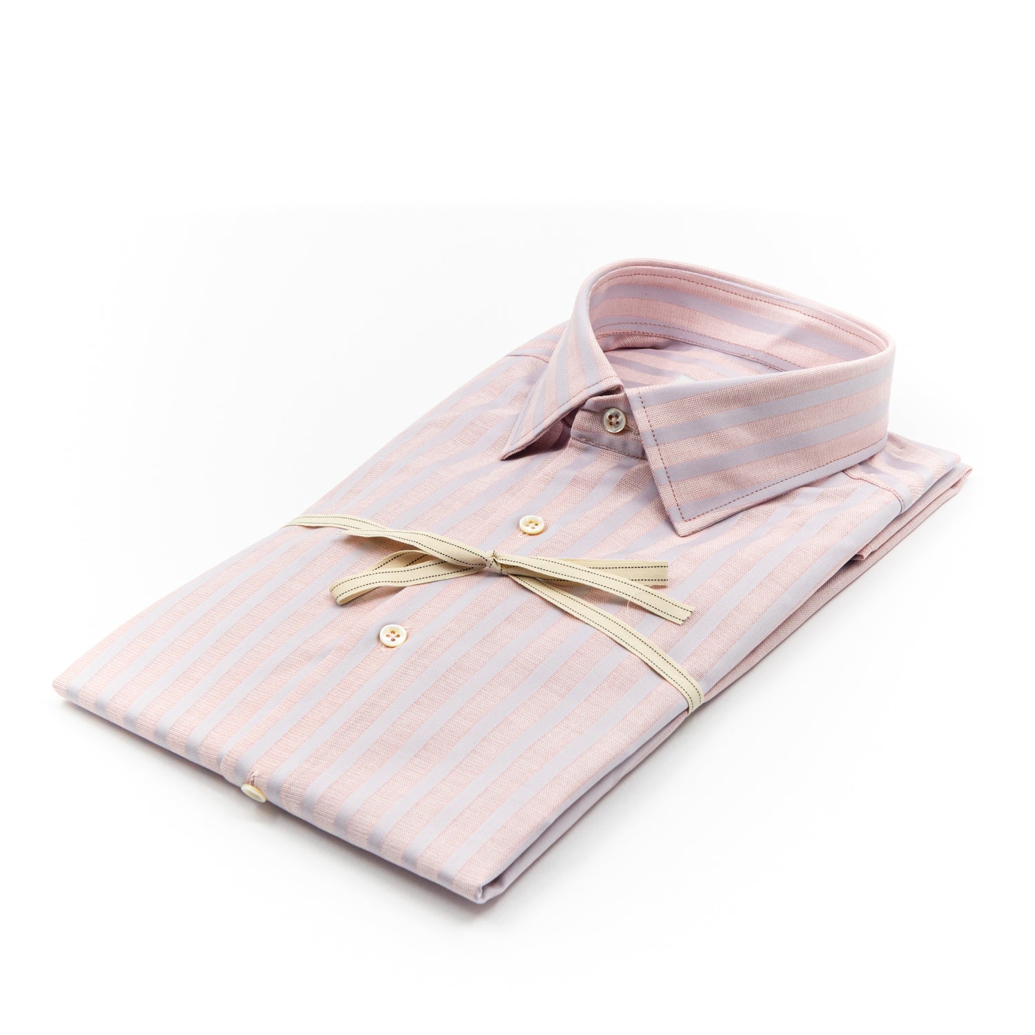 Camicia a Righe Rosa e Bianco in Cotone