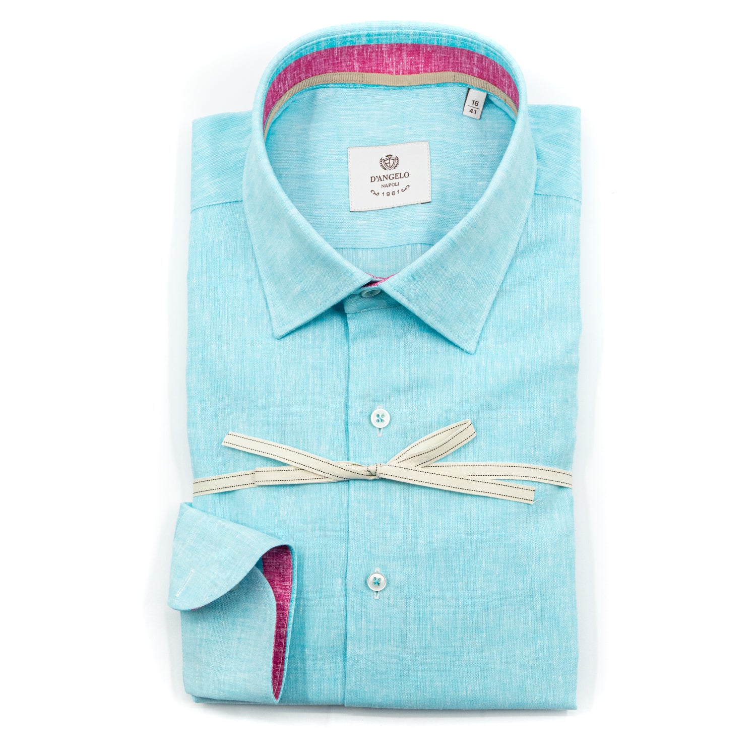 Camicia  Azzurro Acqua con Dettagli Interni a Contrasto